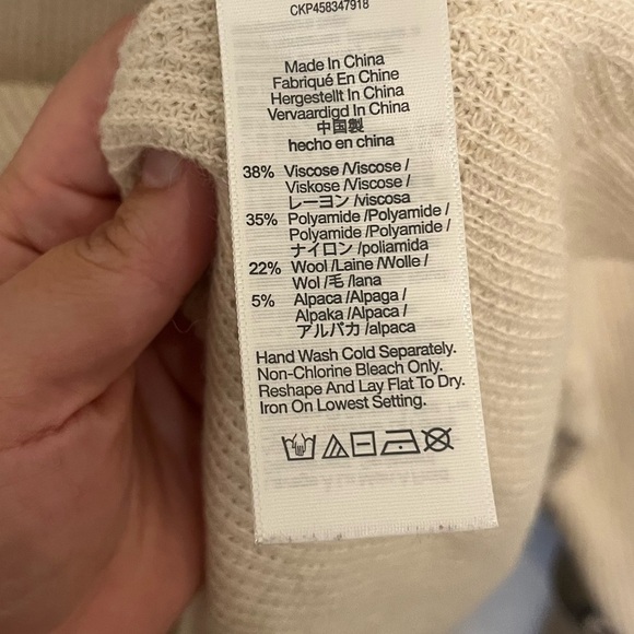 Madewell Asherton Waffle Knit Wool Alpaca Henley Size 1X - Picture 8 of 11